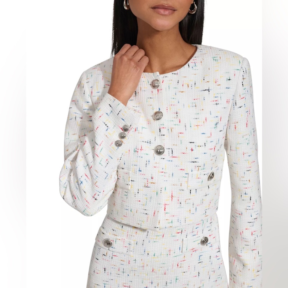 KARL LAGERFELD Tweed Cropped Blazer
